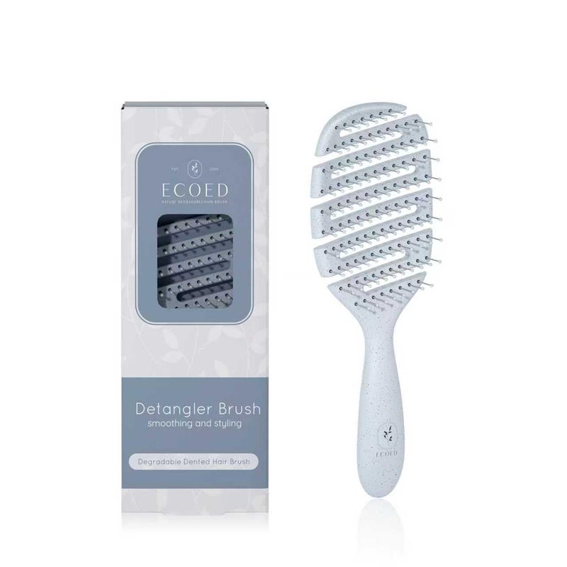 ecoed Hair brush, Vented Detangling Brush, Quickly Detangles and Smooths hair for Curly, Thick, and Straight Hair, Hair Brush for Women and Men, Blue, Eco Friendly, Sustainable Material - Image 1